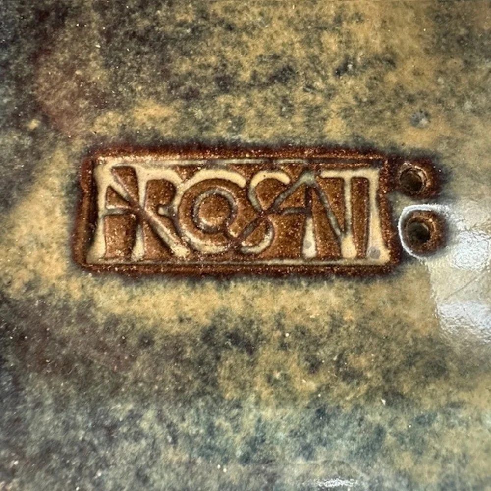 Artisan Ceramic Trivet Coaster Square‎ Signed ROSATI Stoneware Rustic Glaze